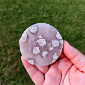 flower agate circle slab